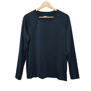 Quince Flowknit Breeze Performance Long Sleeve Tee Navy Mens Size Medium